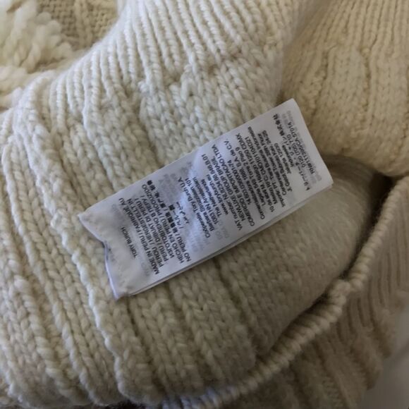 Tory Burch Cream Ivory Cable Knit Wool Fringe Pullover Sweater Women’s Size M - Picture 16 of 16